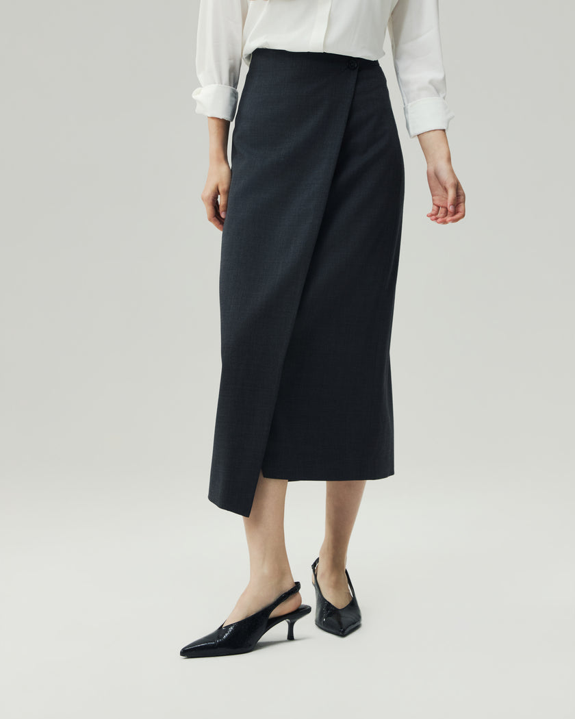 Wrap Skirt Charcoal Grey