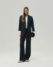 Straight-Leg Trousers Charcoal Grey