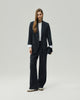 Single-Breasted Blazer in Charcoal Grey on model, full-length front styling view