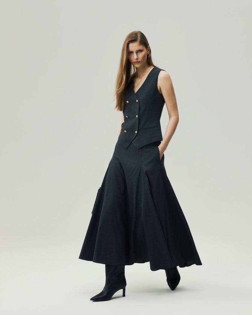 Teresa Vest Charcoal Grey