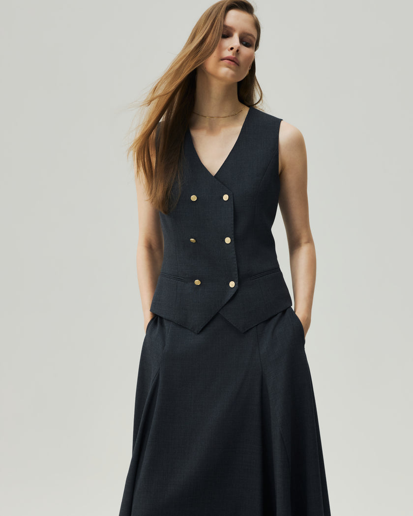 Teresa Vest Charcoal Grey