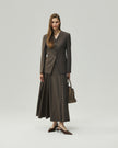 Sculpted V-Neck Jacket Warm Tea Brown