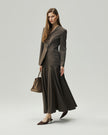 Sculpted V-Neck Jacket Warm Tea Brown