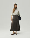 Sculpted Midi Skirt Warm Tea Brown