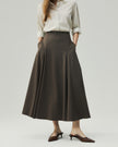 Sculpted Midi Skirt Warm Tea Brown
