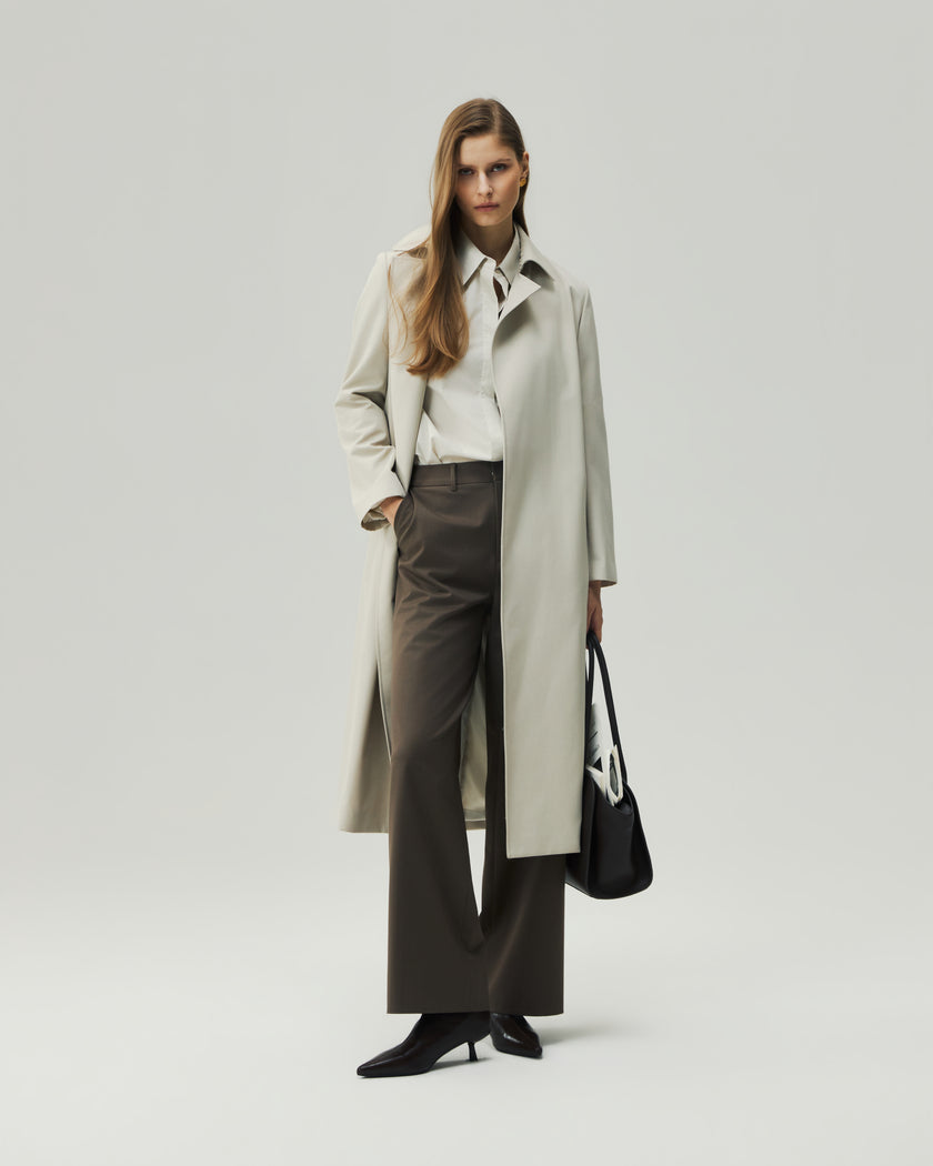 Straight-Leg Trousers Warm Tea Brown