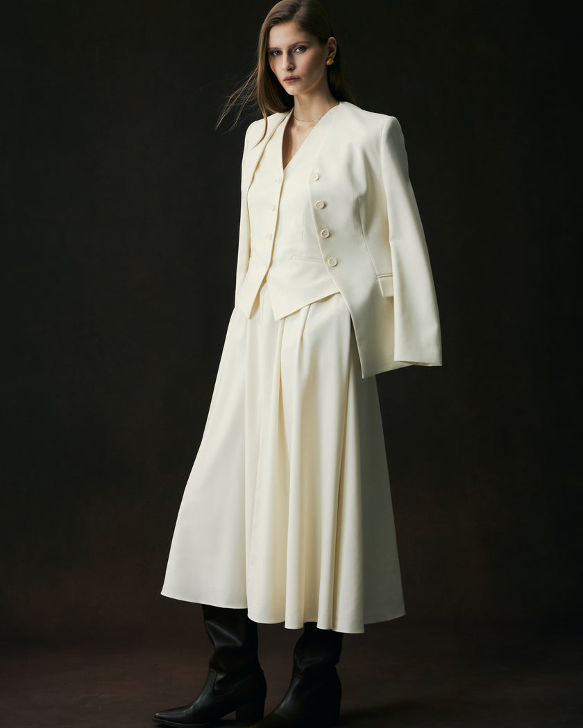 Sculpted V-Neck Jacket Vanilla
