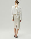 Pencil Skirt Oatmeal Check
