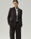Sculpted Double-Breasted Blazer Ebony Brown