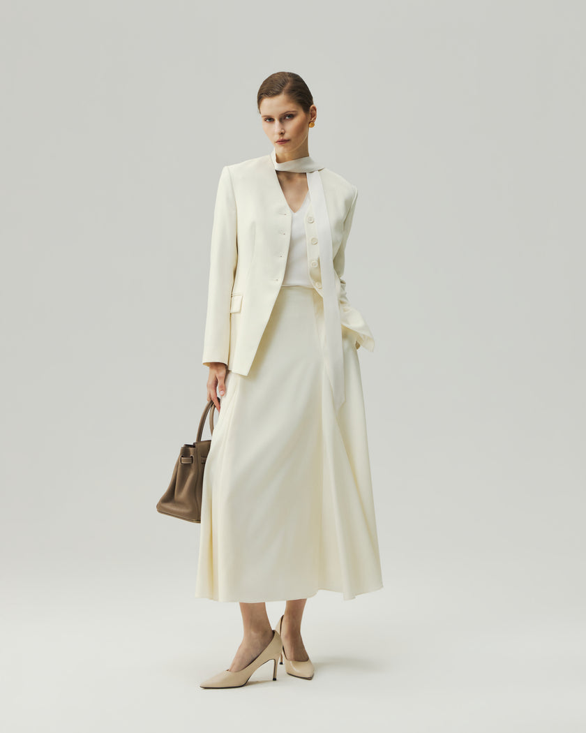 Sculpted Midi Skirt Vanilla