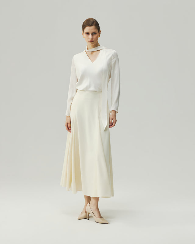 Sculpted Midi Skirt Vanilla