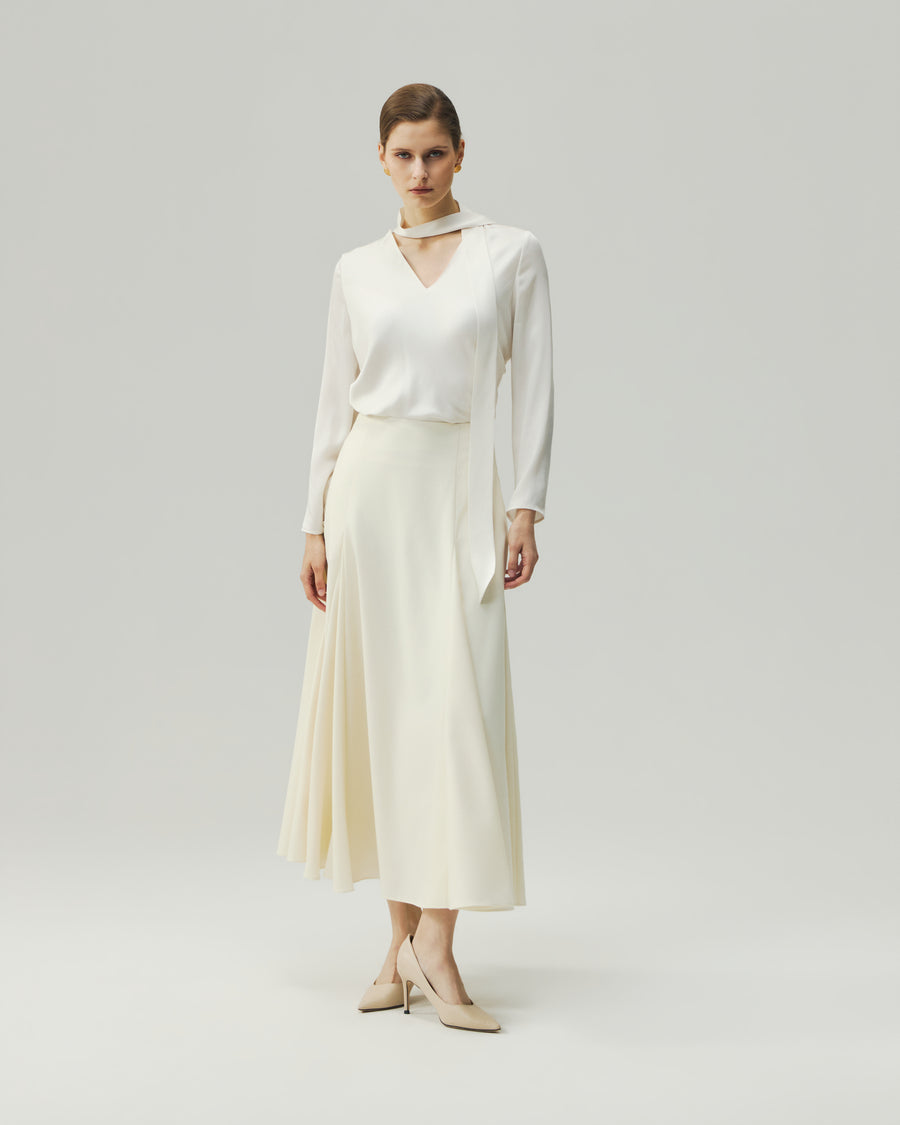 Sculpted Midi Skirt Vanilla