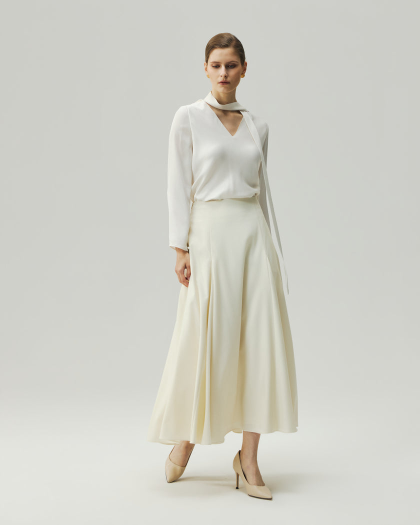 Sculpted Midi Skirt Vanilla