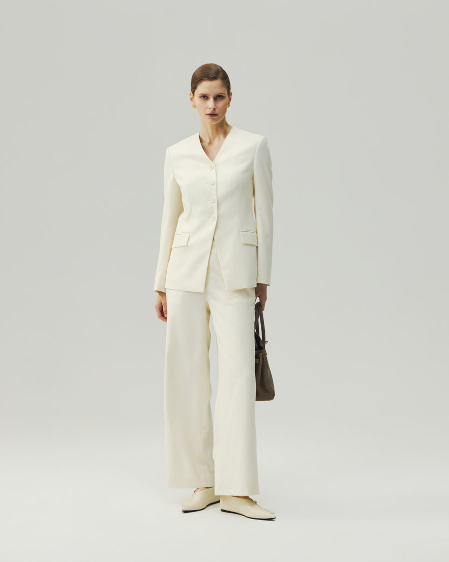 Straight-Leg Trousers Vanilla