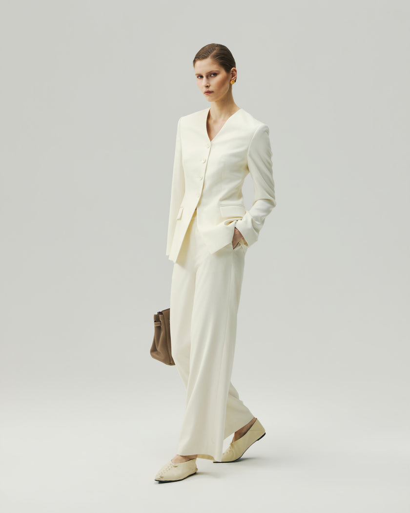 Straight-Leg Trousers Vanilla