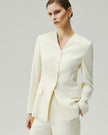 Sculpted V-Neck Jacket Vanilla