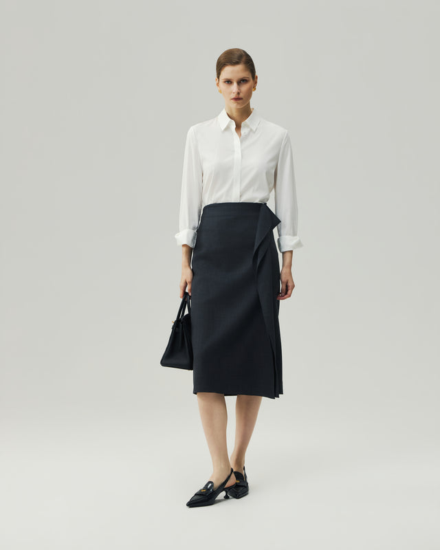 Asymmetric Skirt  Charcoal Grey