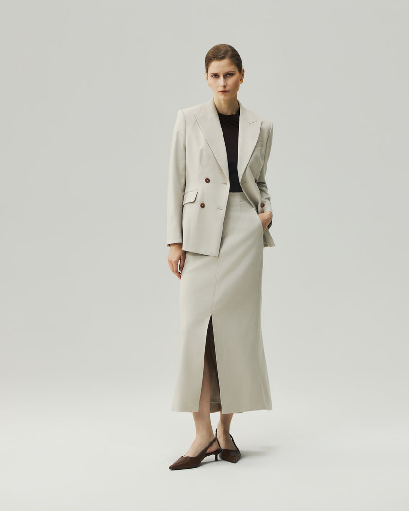 Sculpted Double-Breasted Blazer