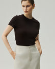 High-Waisted Front-Slit Skirt-LéSem™022 — Oatmeal