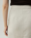 High-Waisted Front-Slit Skirt-LéSem™022 — Oatmeal