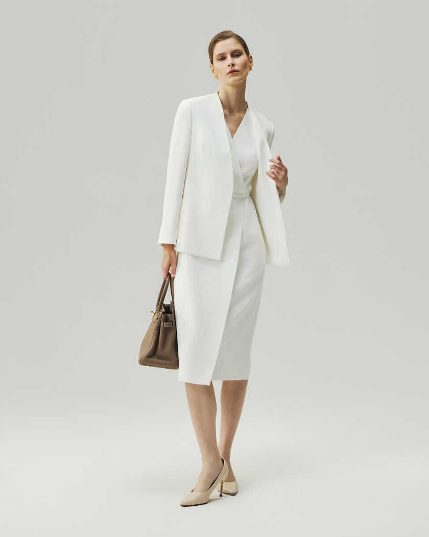Wrap Dress Almond White