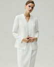 V-Neck Blazer Almond White