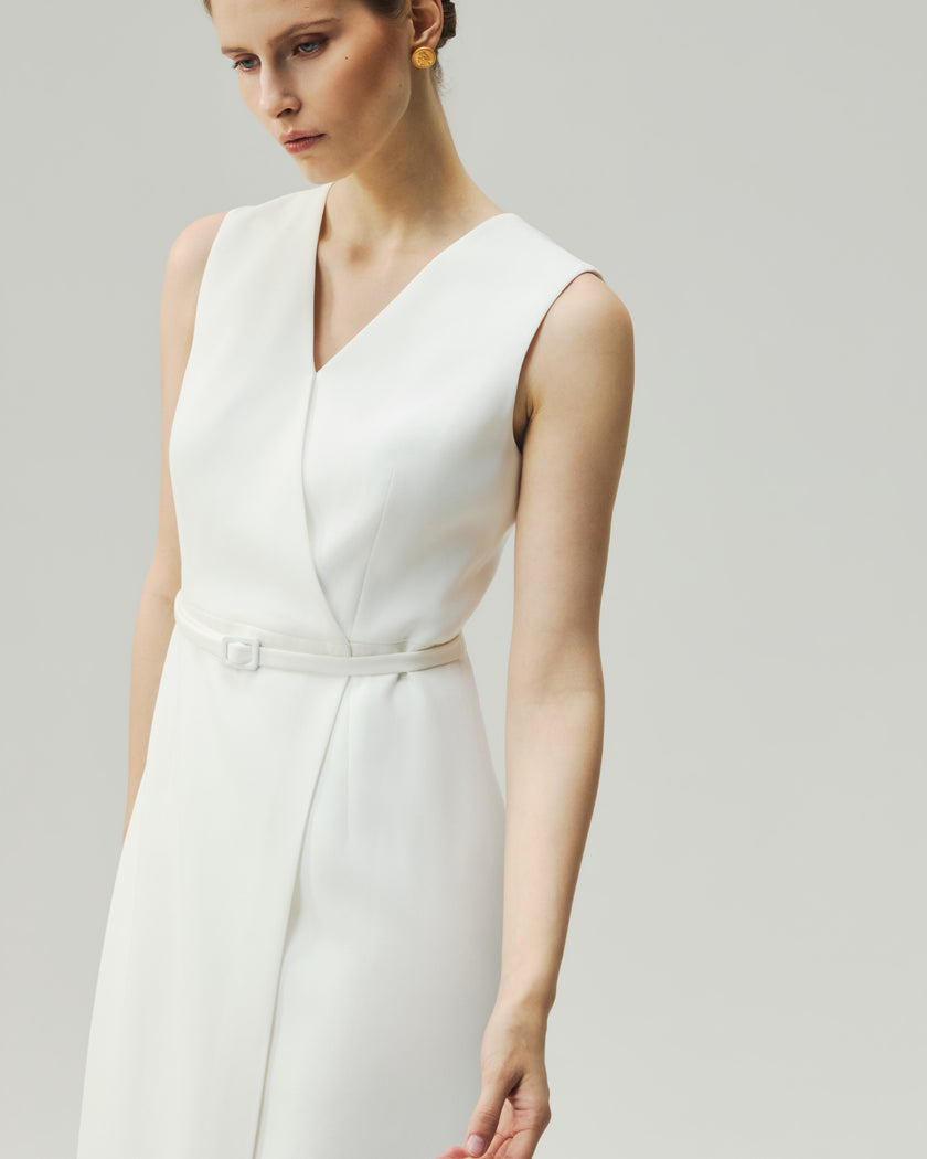 Wrap Dress Almond White