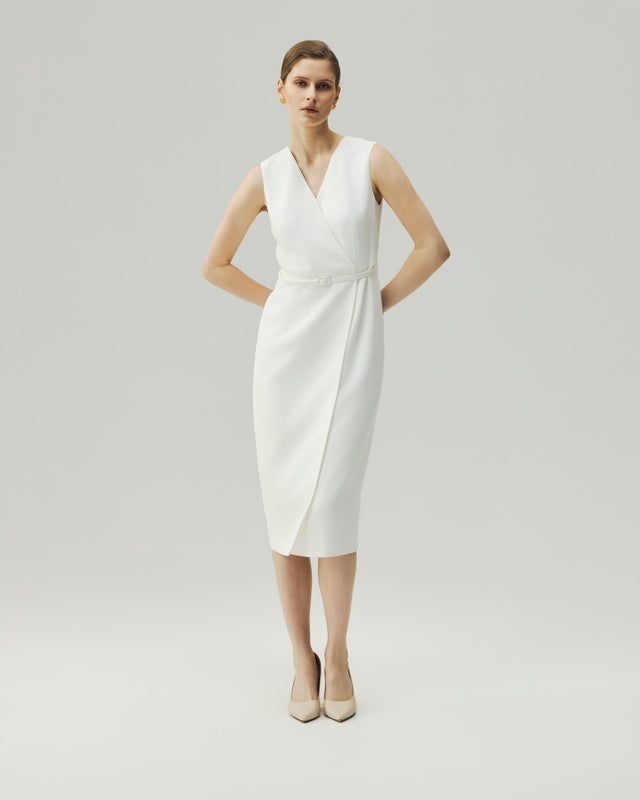 Wrap Dress Almond White