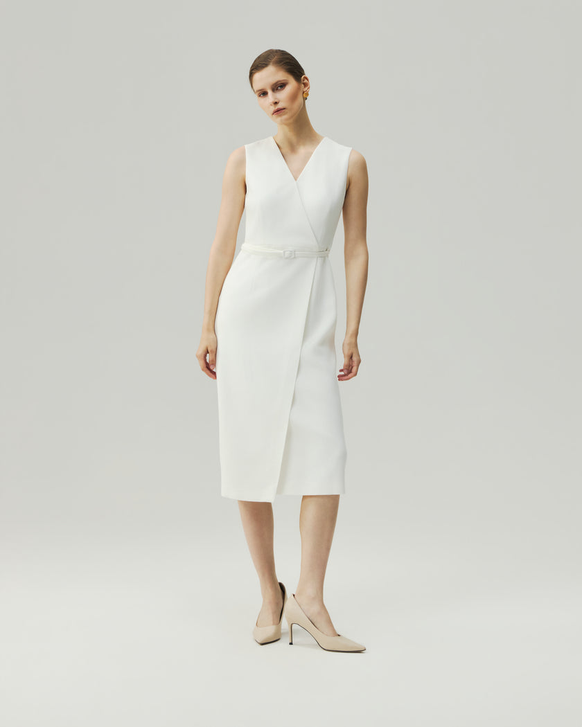 Wrap Dress Almond White