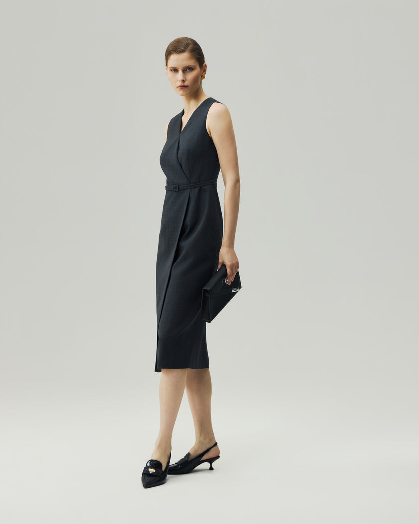 Wrap Dress Charcoal Grey
