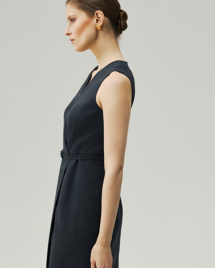 Wrap Dress Charcoal Grey