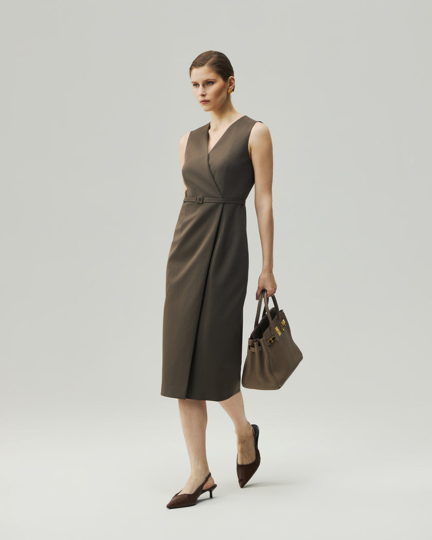 Wrap Dress Warm Tea Brown