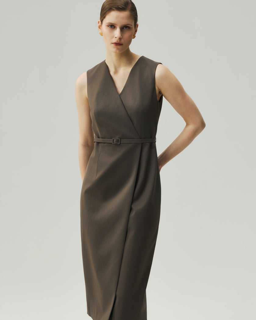 Wrap Dress Warm Tea Brown