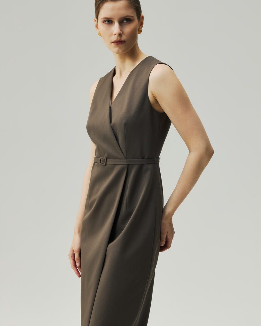 Wrap Dress Warm Tea Brown