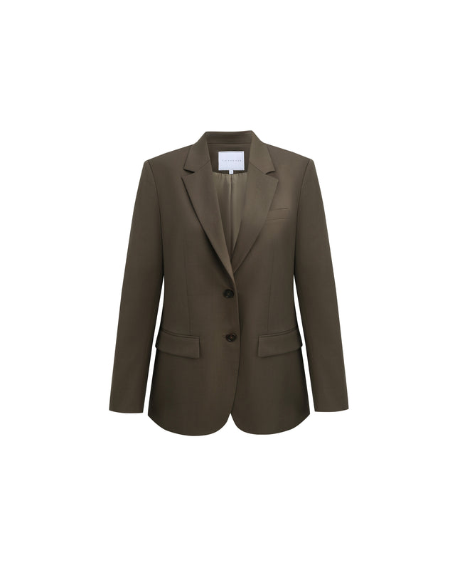 Single-Breasted Blazer Warm Tea Brown