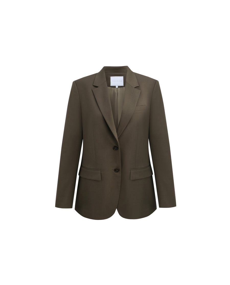 Single-Breasted Blazer Warm Tea Brown