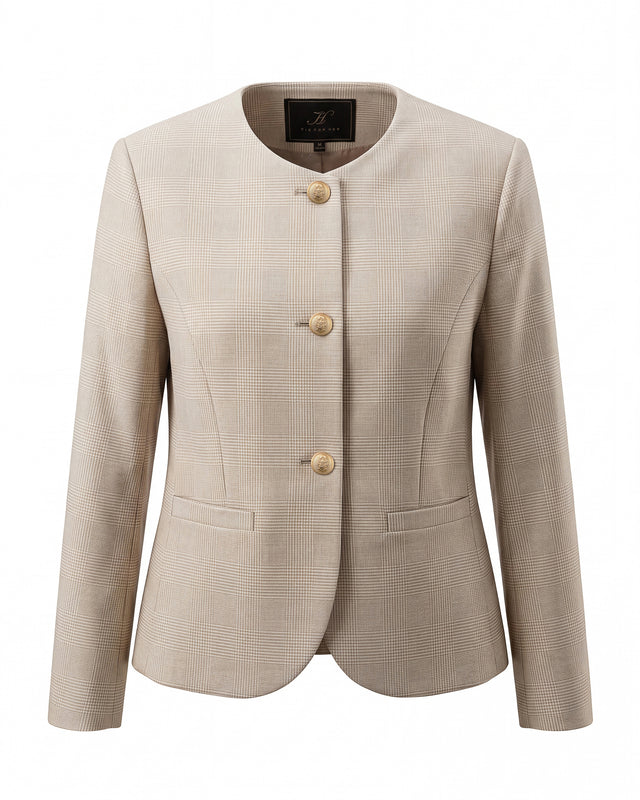 Gabri Jacket Oatmeal Check