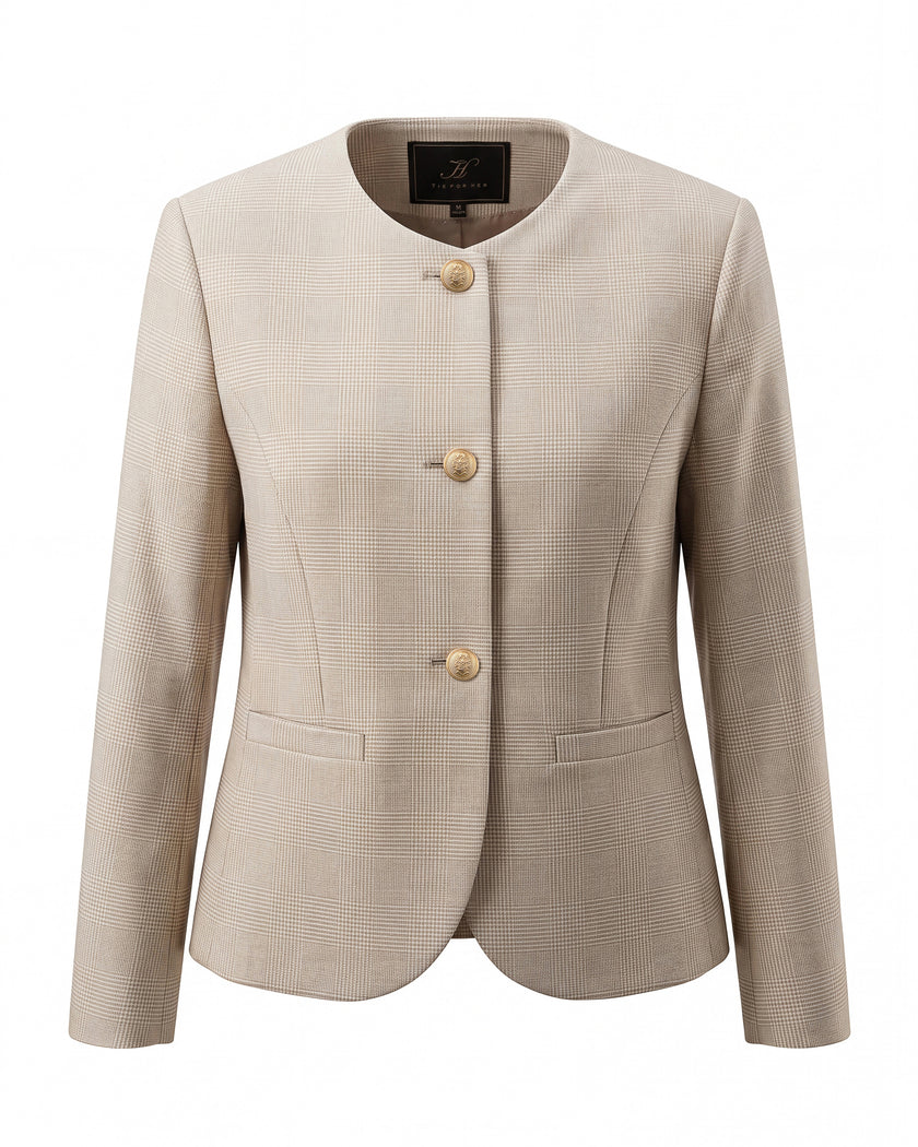 Gabri Jacket Oatmeal Check