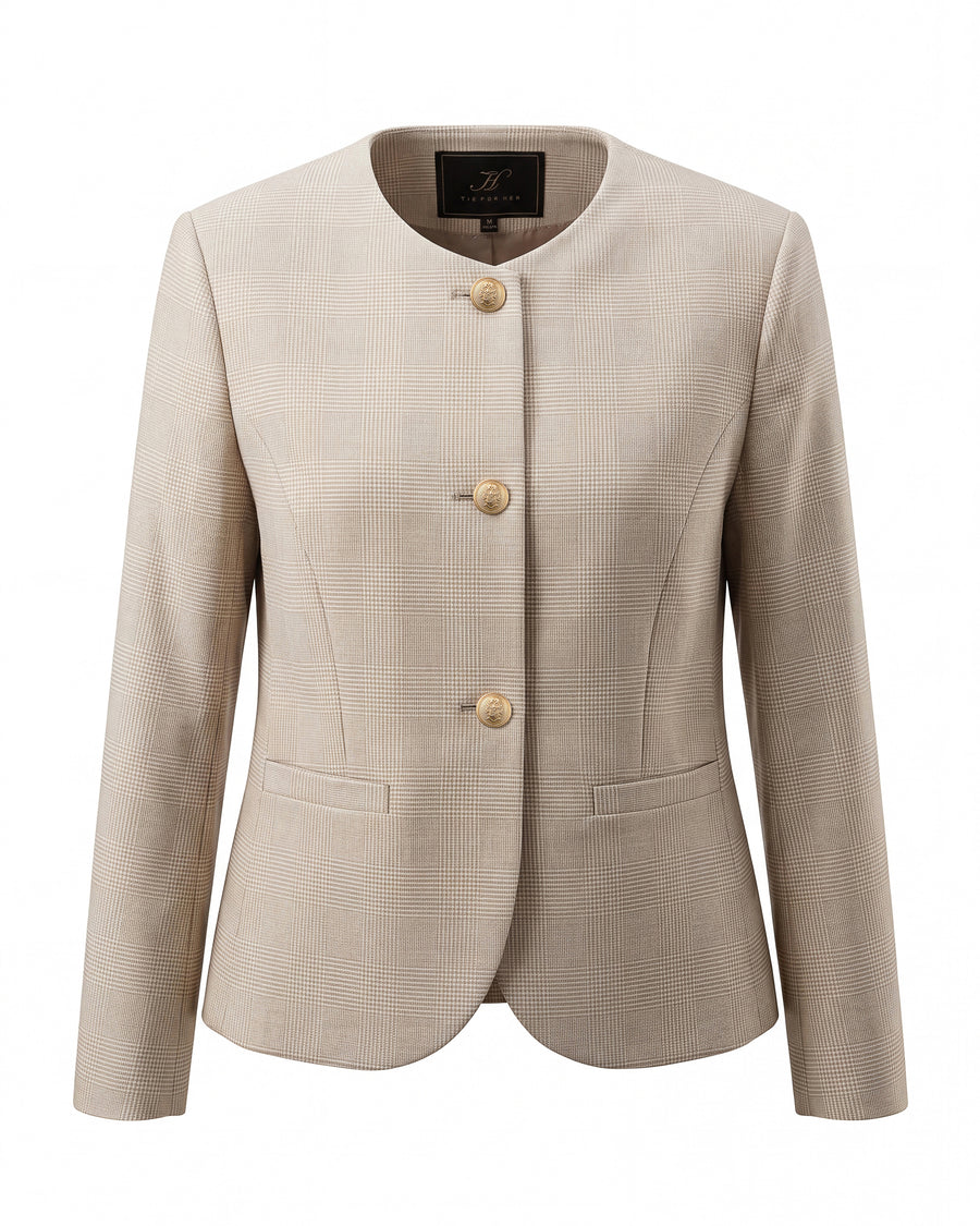 Gabri Jacket Oatmeal Check