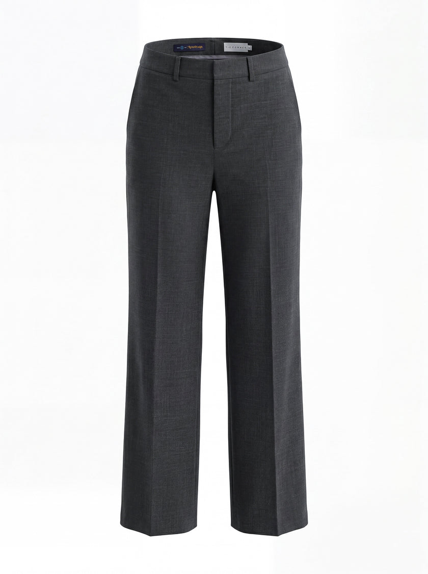 Straight-Leg Trousers Charcoal Grey