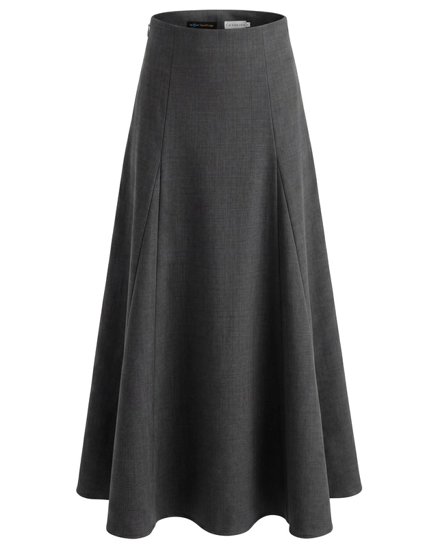 Sculpted Midi Skirt Charcoal Grey