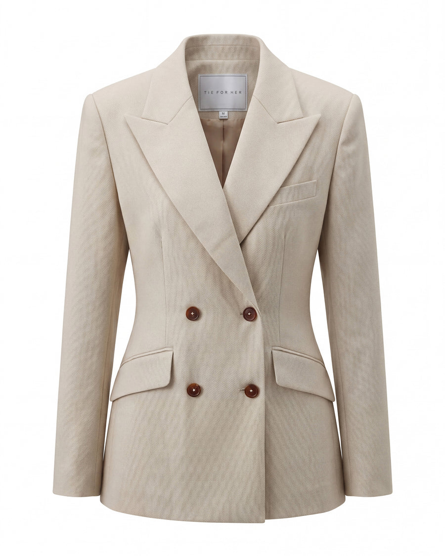 Sculpted Blazer Textured Oatmeal