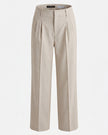 Wide-Leg Trousers Textured Oatmeal