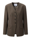 Sculpted V-Neck Jacket Warm Tea Brown