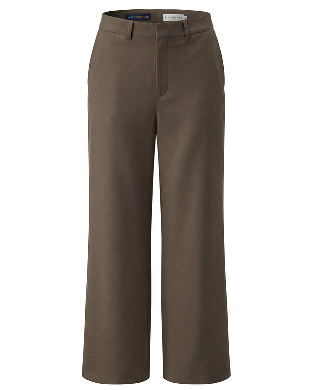 Straight-Leg Trousers Warm Tea Brown