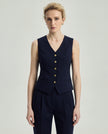 Rosa Vest Dark Navy Check