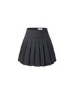 Charcoal Grey pleated mini skirt, front product view