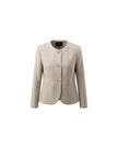 Gabri cropped collarless jacket in Oatmeal Check, front product view