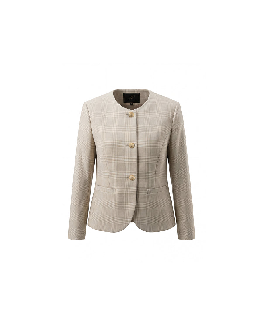 Gabri Jacket Oatmeal Check