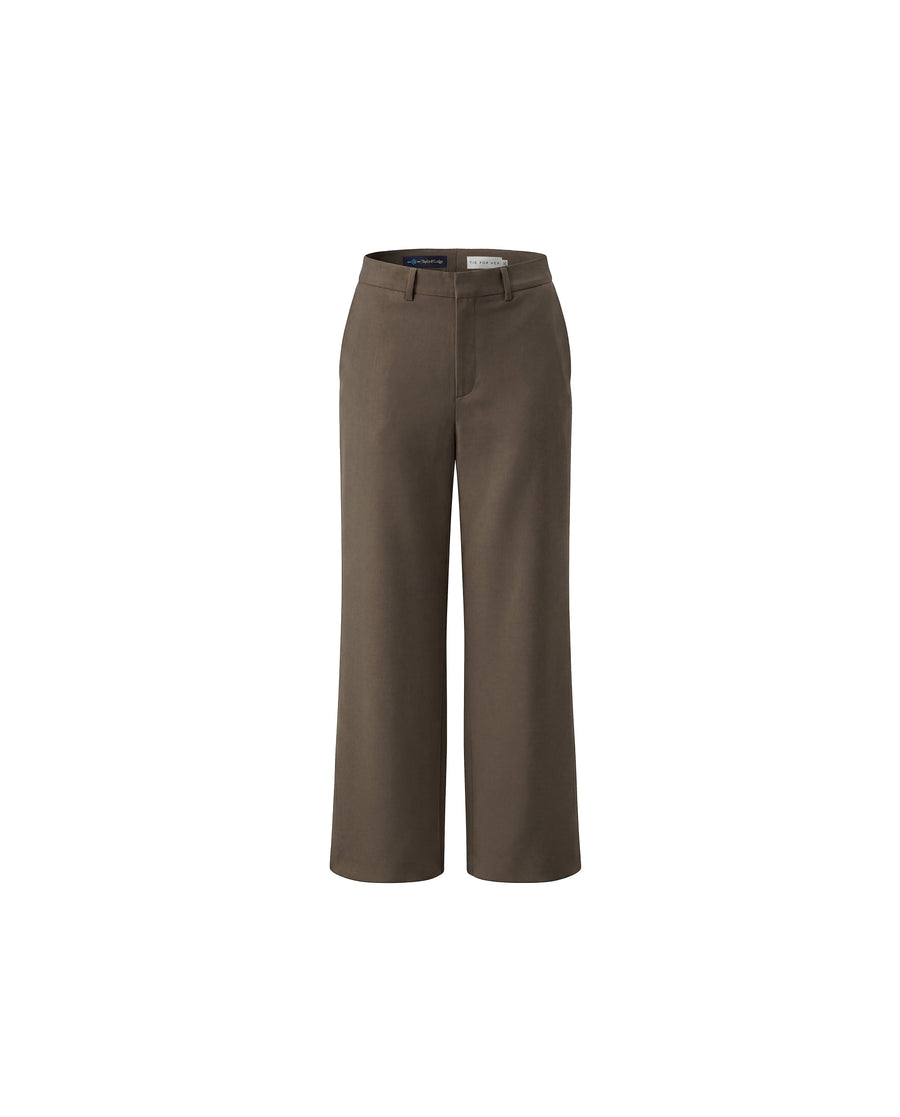 Straight-Leg Trousers Warm Tea Brown